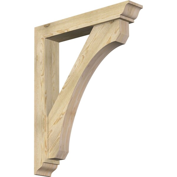 Ekena Millwork Legacy Traditional Rough Sawn Bracket w/ Offset Brace, Douglas Fir, 6"W x 34"D x 42"H BKT0604X34X42LEC01RDF - main